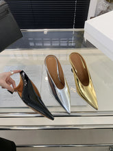 LBSFY  -  Gold Silver Black Women Sandals Slides Pointed Toe Summer Outside Thick Wedge High Heels Slip On Party Pumps Sandals Sexy Pumps